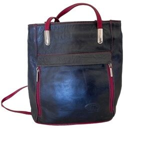 Simona Ferri Vinatge Black Leather Purse Bag